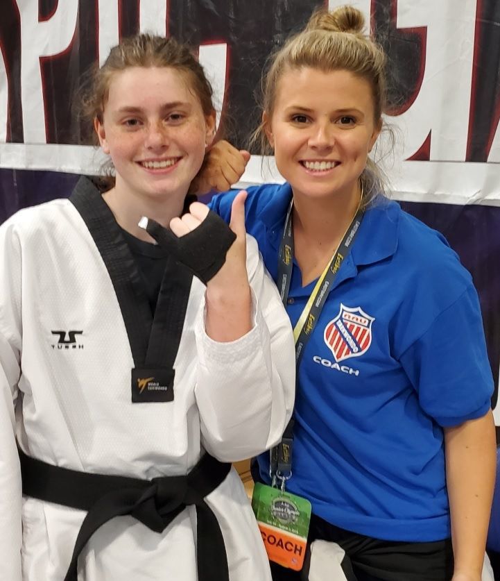 Amber Cinq-Mars and Sidekicks Martial Arts coach Meaghan Ford